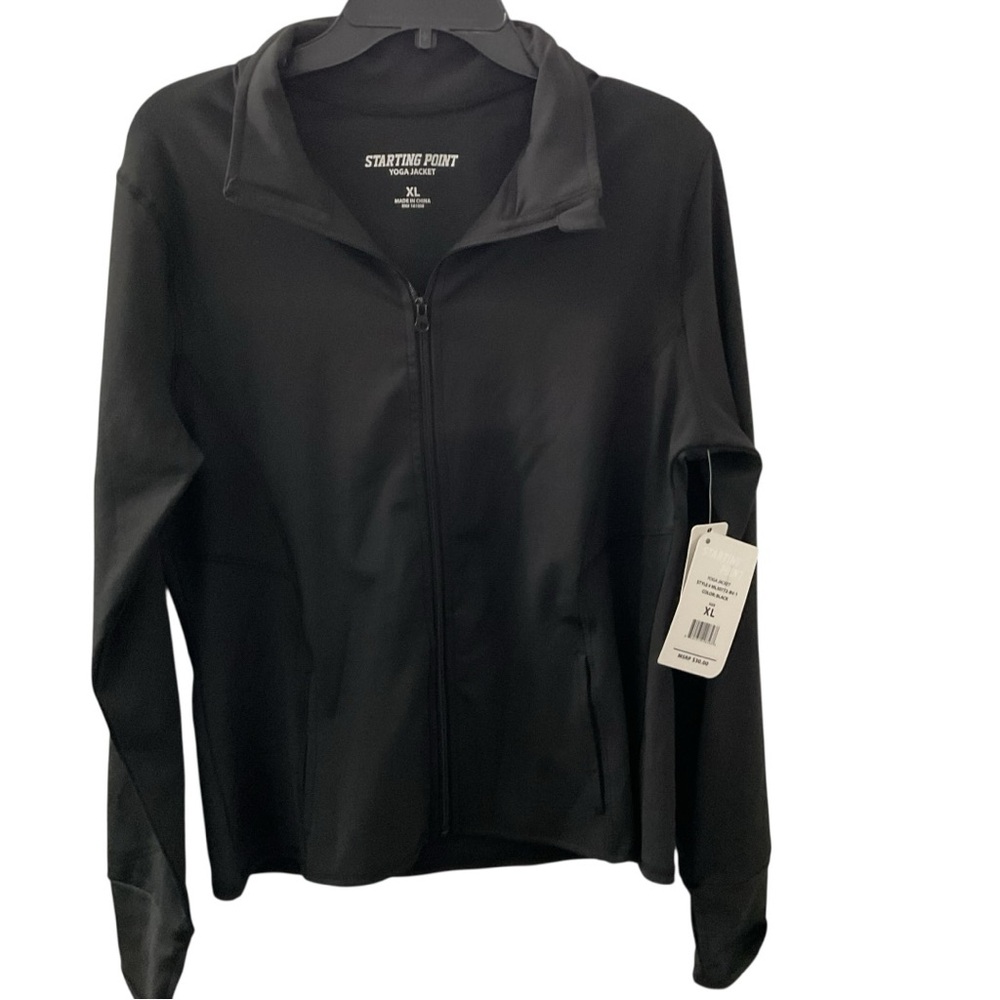 Starting Point Women's Black Yoga Jacket RT $30 P:20-22” L:27”